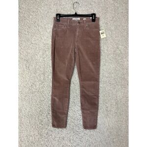 Lucky Brand Corduroy Pants Womens‎ 2 / 26 Pink Stretch Mid Rise Ava Skinny NWT
